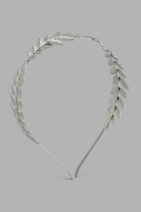 Silver Leaf Headband شريطة رأس بتصميم أوراق الشجر باللون الفضي للنساء