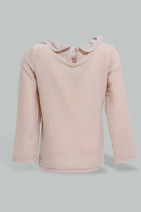 Pink Frilled Collar Blouse For Baby Girls
