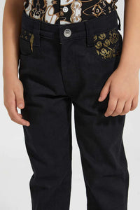 Black Reverse Print Jean