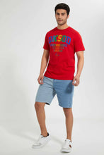 Load image into Gallery viewer, Blue Colour Block Short شورت جينز باللون الأزرق
