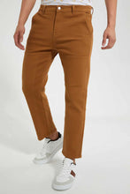 Load image into Gallery viewer, Brown Cut and Sew Chino Trouser بنطلون تشينو باللون البني
