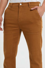 Load image into Gallery viewer, Brown Cut and Sew Chino Trouser بنطلون تشينو باللون البني
