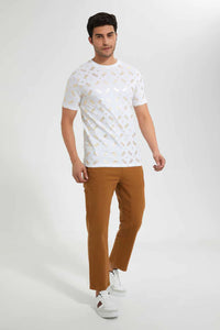 Brown Cut and Sew Chino Trouser بنطلون تشينو باللون البني