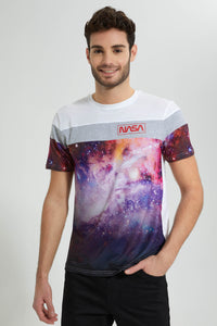 White NASA T-Shirt تيشيرت بطبعة ناسا باللون الأبيض
