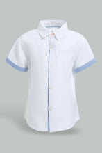 Load image into Gallery viewer, White Short Sleeve Shirt For Baby Boys قميص كاجول باللون الأبيض للأولاد الرضع

