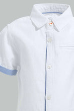 Load image into Gallery viewer, White Short Sleeve Shirt For Baby Boys قميص كاجول باللون الأبيض للأولاد الرضع
