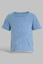 Load image into Gallery viewer, Blue And Peach Solid T-Shirt For Baby Boys (Pack of 2) تيشيرت سادة باللون الأزرق والمشمشي للأولاد الرضع (قطعتين)
