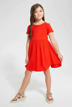 Load image into Gallery viewer, Red And White Floral Dress Set (2 Piece) طقم فستان باللون الأحمر والأبيض بطبعة ورود (قطعتين)
