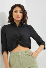 Load image into Gallery viewer, قميص قصير باللون الأسود للنساء
