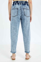 Load image into Gallery viewer, بنطلون جينز واسع باللون الأزرق للنساء
