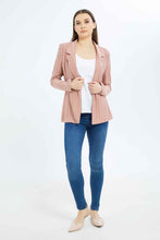 Load image into Gallery viewer, جاكيت رسمي مخطط باللون الوردي للنساء
