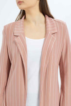 Load image into Gallery viewer, جاكيت رسمي مخطط باللون الوردي للنساء
