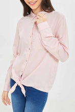 Load image into Gallery viewer, قميص بربطة أمامية باللون الوردي للبنات الكبار
