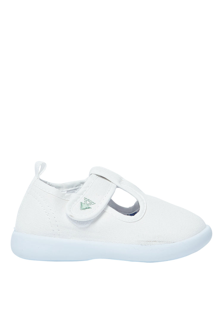 حذاء أبيض بحزام فيلكرو للأولاد