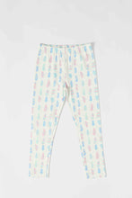 Load image into Gallery viewer, ليجنجز بطبعة باللون الكريمي للبنات الصغار
