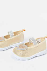 حذاء باللون الذهبي للبنات الرضع