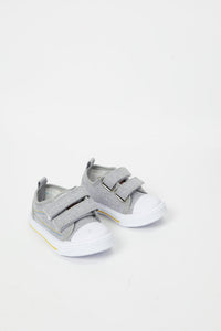 حذاء فيلكرو مزدوج باللون الرمادي للأولاد الرضع