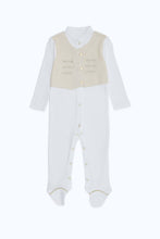 Load image into Gallery viewer, بدلة نوم مزينة باللون الأبيض للأولاد حديثي الولادة
