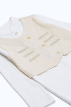Load image into Gallery viewer, بدلة نوم مزينة باللون الأبيض للأولاد حديثي الولادة
