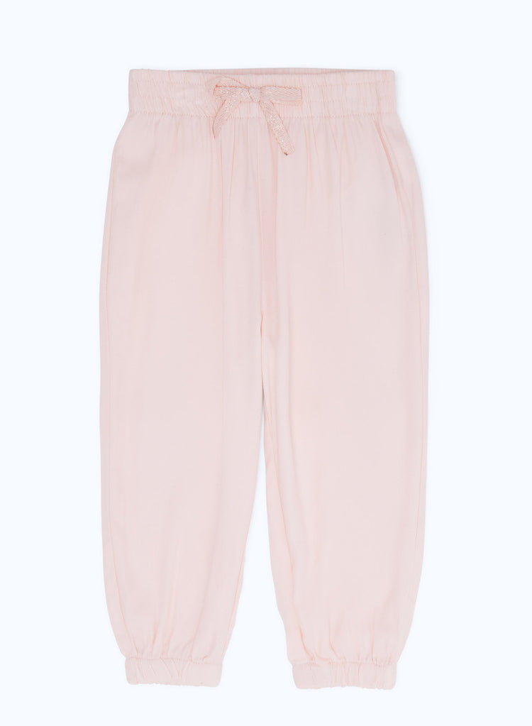 بنطلون هاريم باللون الوردي للبنات حديثي الولادة