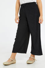Load image into Gallery viewer, بنطلون باللون الأسود مجعد للبنات الصغار
