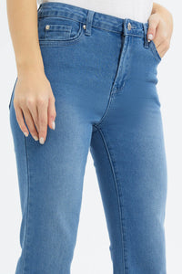 جينز برجل واسعة باللون الأزرق للنساء