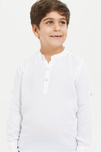 Load image into Gallery viewer, قميص ماندارين باللون الأبيض للأولاد الصغار

