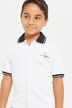 Load image into Gallery viewer, قميص كاجوال بياقة باللون الأبيض للأولاد الصغار
