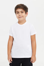 Load image into Gallery viewer, طقم قميص وتيشيرت باللون الأزرق والأبيض للأولاد الصغار (قطعتين)
