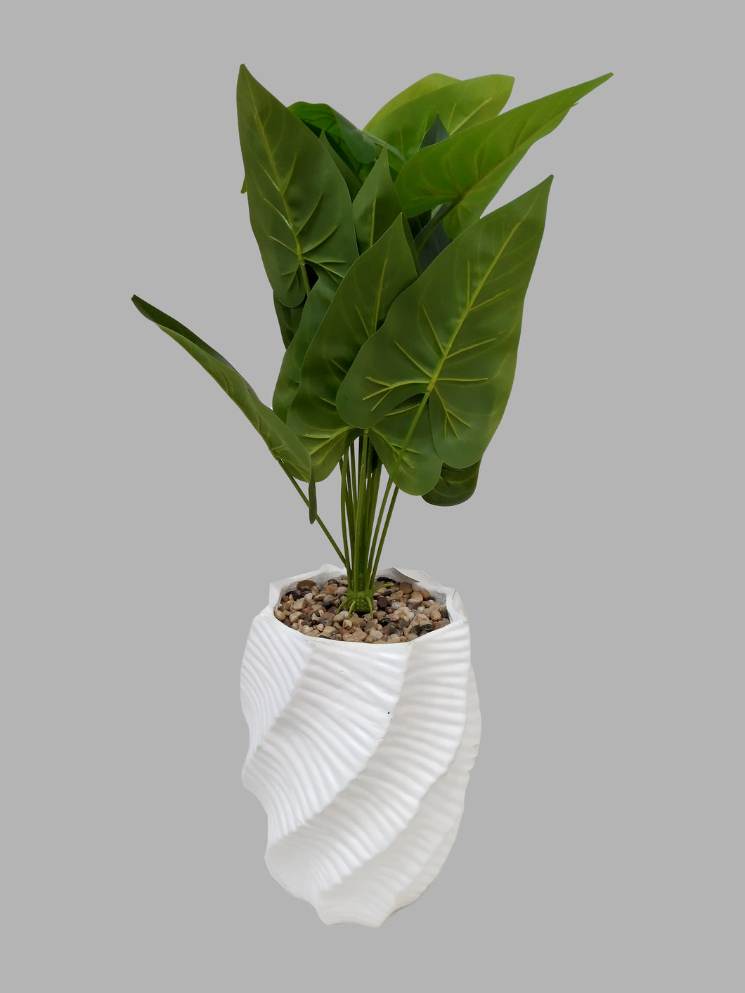 Artificial Plant in Ceramic Pot نبات اصطناعي في وعاء سيراميك باللون الابيض